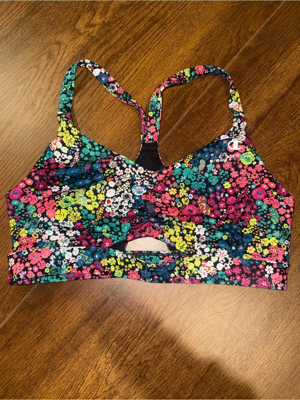 Champion Floral Cutout Sports Bra Size Medium - Picture 3 of 9